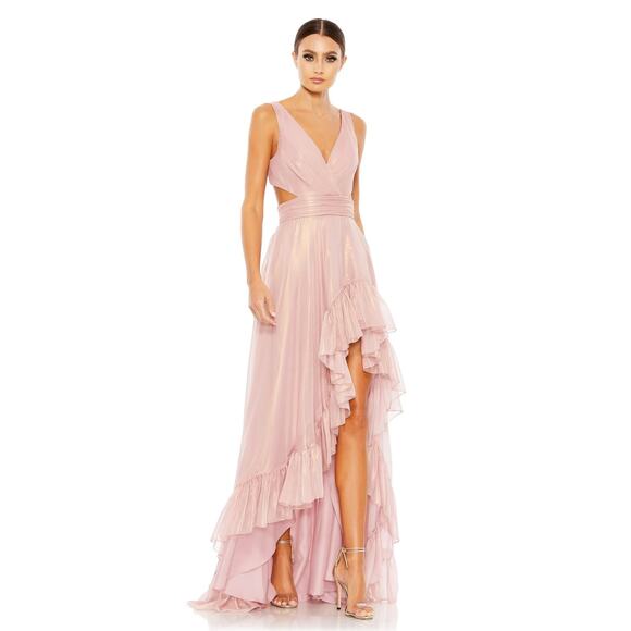 Mac Duggal NWT-Cut Out High Low Ruffle Gown In Marigold Sz:4 Ret$398 STUNNING!